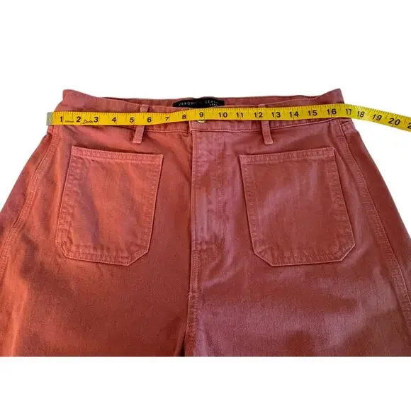 Veronica Beard Taylor Wide Leg Jeans Size 31 High Rise Terracotta Orange - Picture 6 of 12